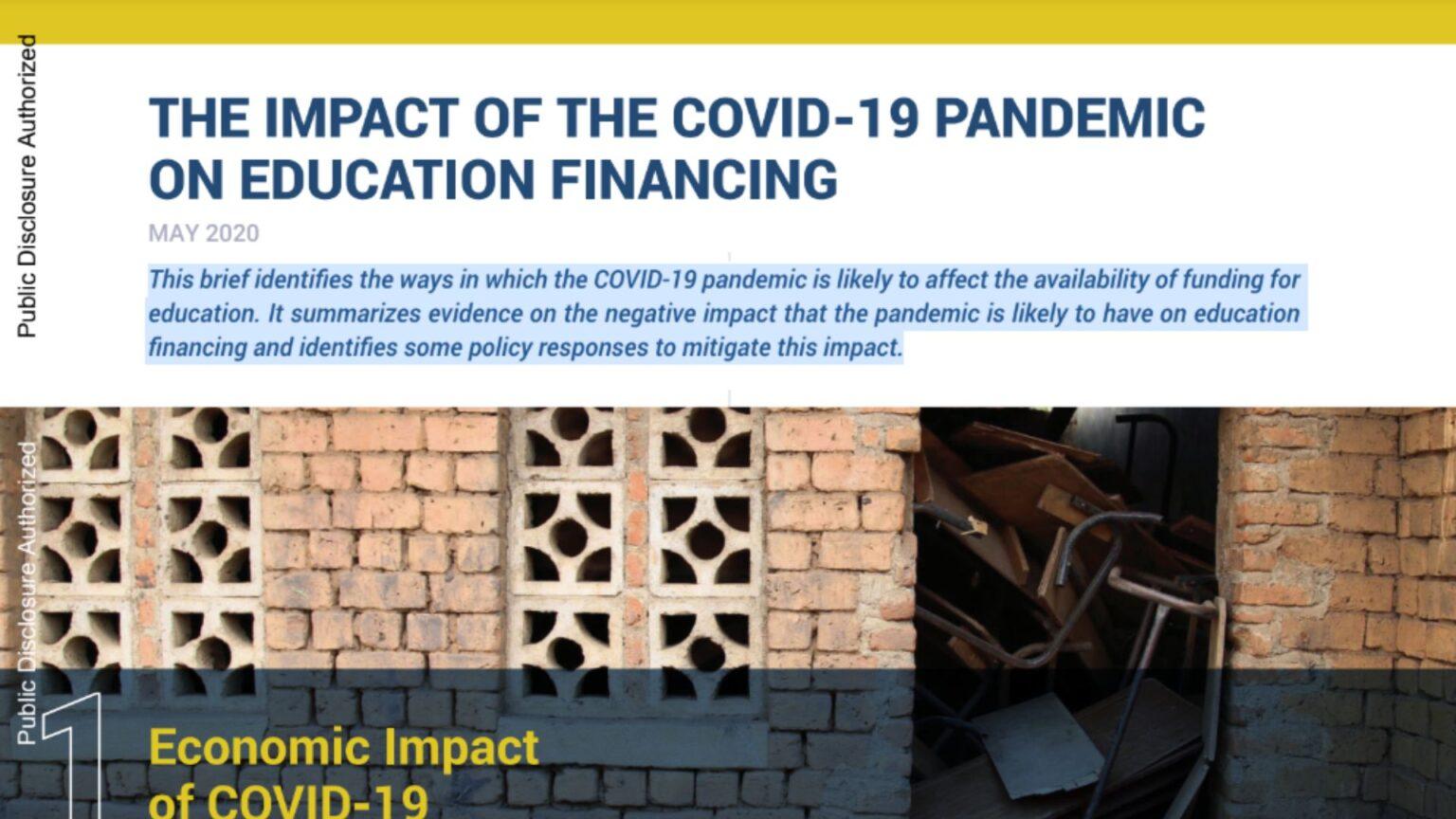 The Impact of the COVID-19 Pandemic on Education Financing – NGO ...