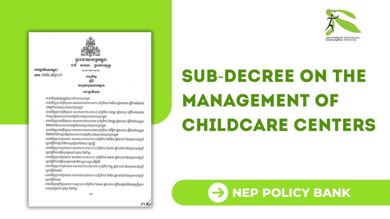 Sub-Decree on the Management of Childcare Centers
